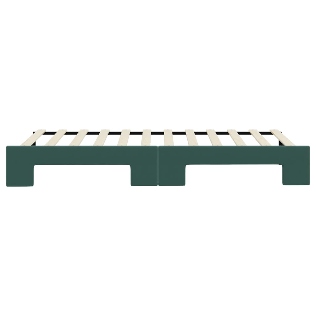 daybed med udtræk 90x200 cm velour mørkegrøn