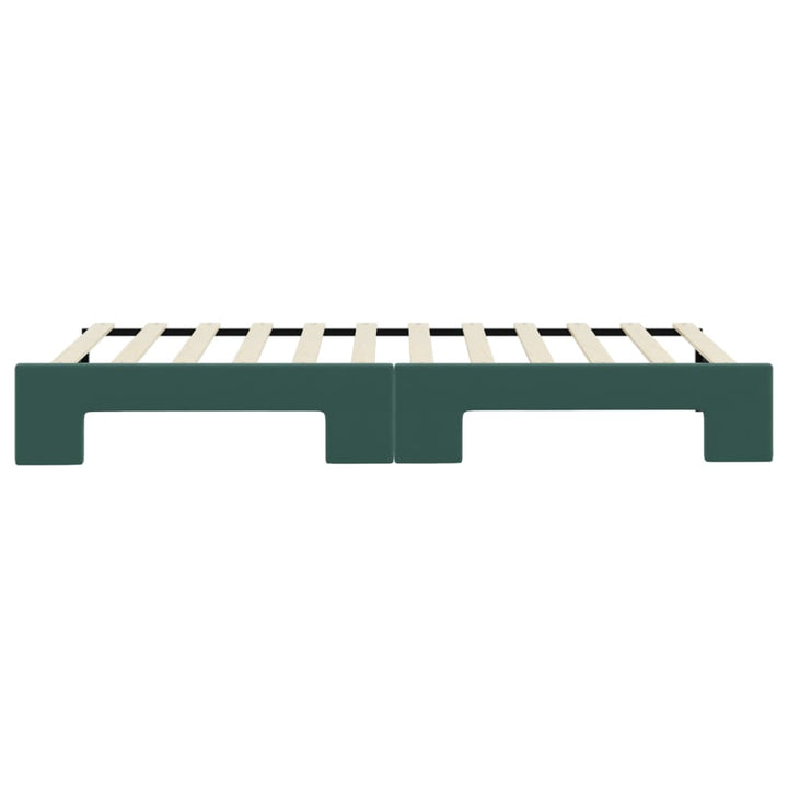 daybed med udtræk 90x200 cm velour mørkegrøn