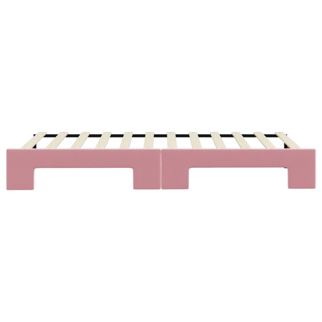 daybed med udtræk 90x200 cm velour lyserød
