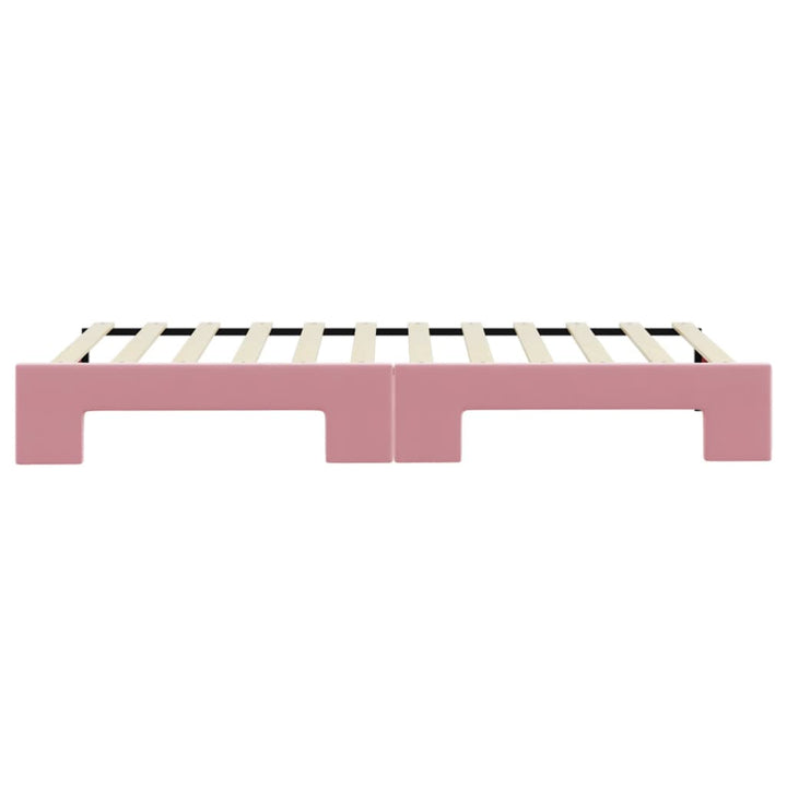 daybed med udtræk 90x200 cm velour lyserød