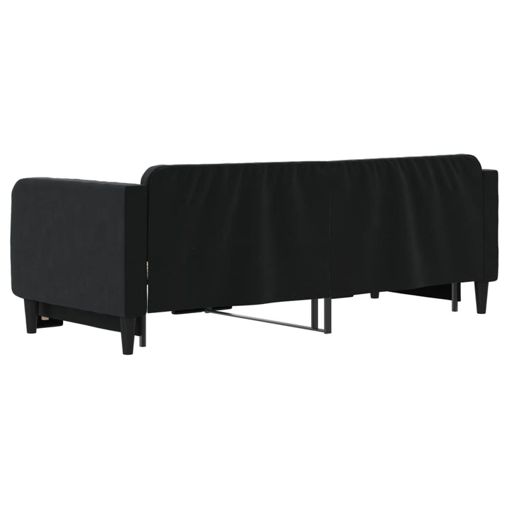 daybed med udtræk 90x200 cm velour sort