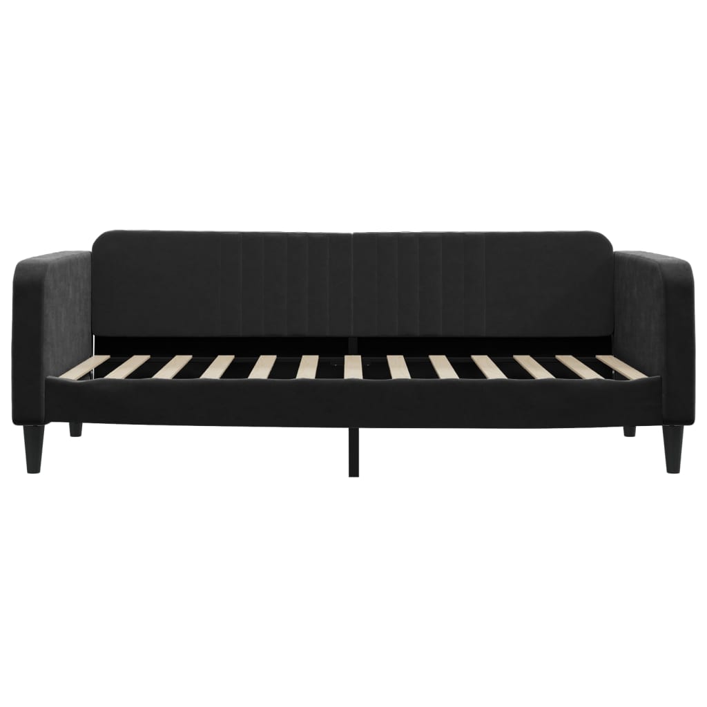 daybed med udtræk 90x200 cm velour sort