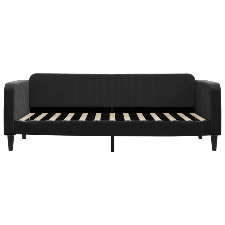 daybed med udtræk 90x200 cm velour sort