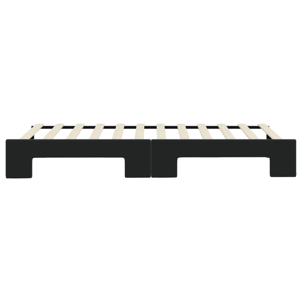 daybed med udtræk 90x200 cm velour sort