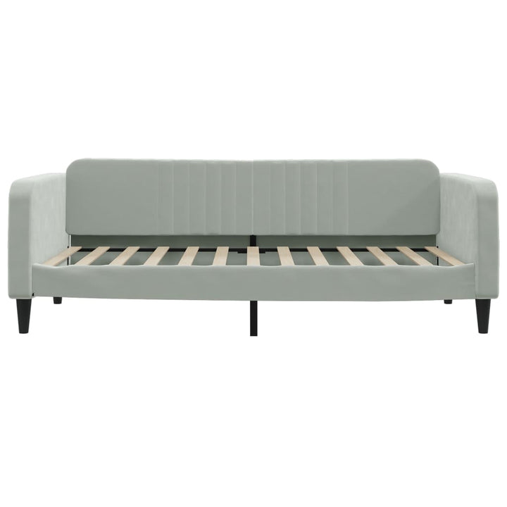 daybed med udtræk 100x200 cm velour lysegrå