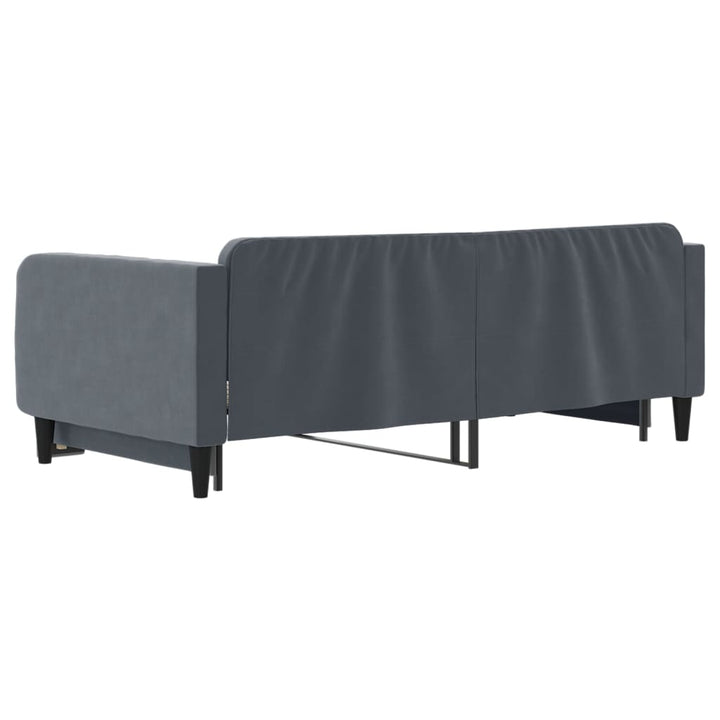 daybed med udtræk 100x200 cm velour mørkegrå