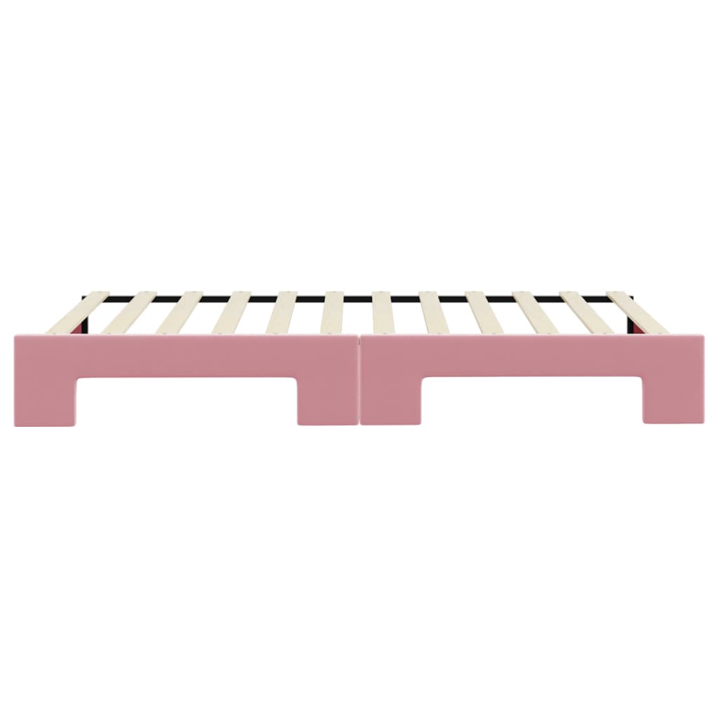 daybed med udtræk 100x200 cm velour lyserød
