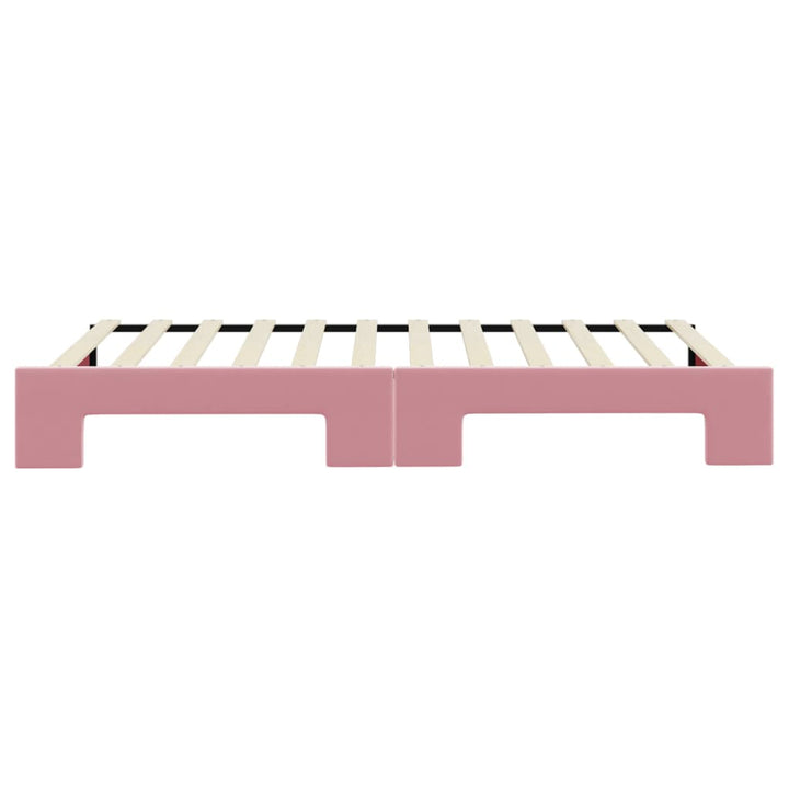 daybed med udtræk 100x200 cm velour lyserød