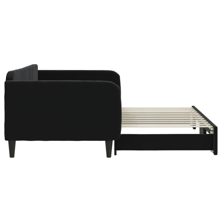 daybed med udtræk 100x200 cm velour sort