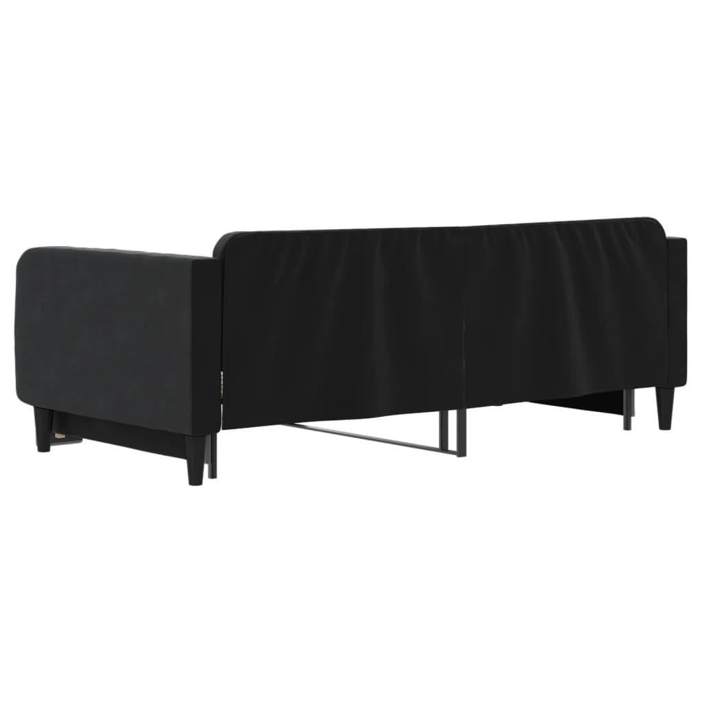 daybed med udtræk 100x200 cm velour sort