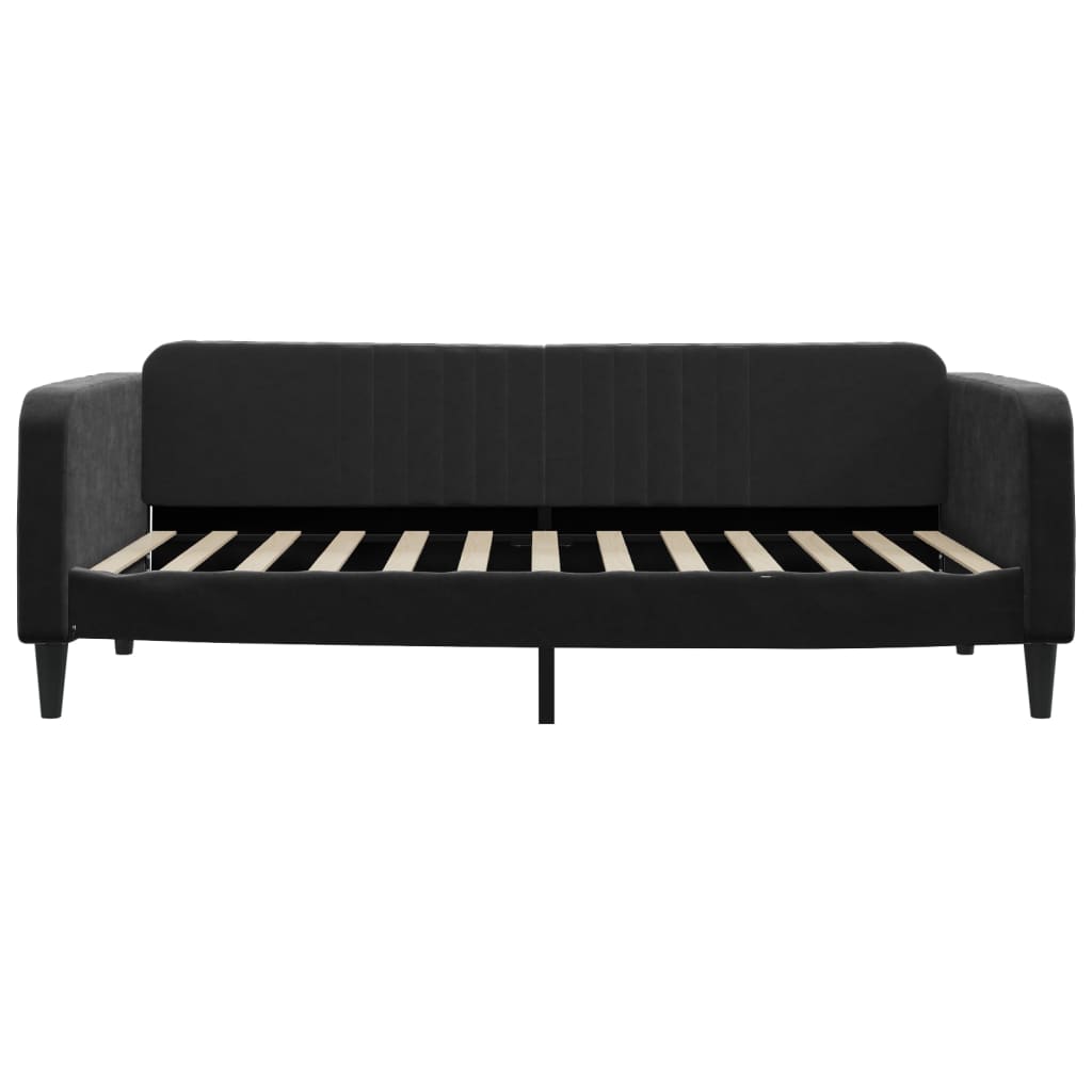 daybed med udtræk 100x200 cm velour sort