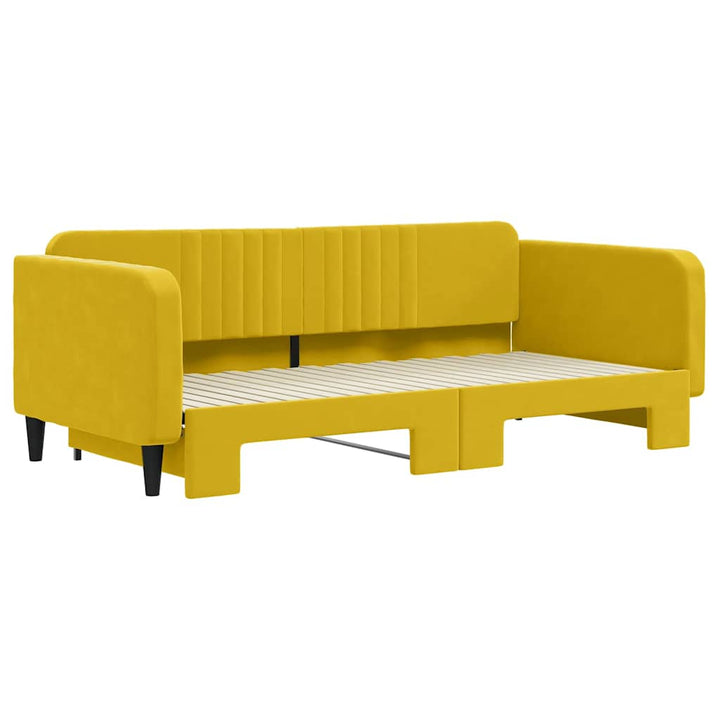 daybed med udtræk 100x200 cm velour gul