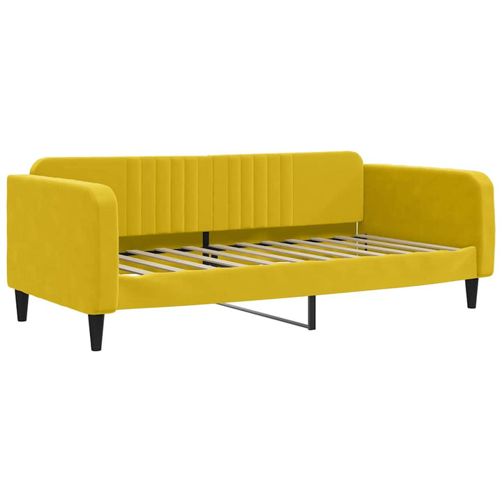 daybed med udtræk 100x200 cm velour gul