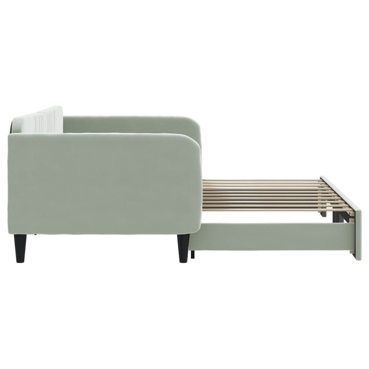 daybed med udtræk 90x190 cm velour lysegrå
