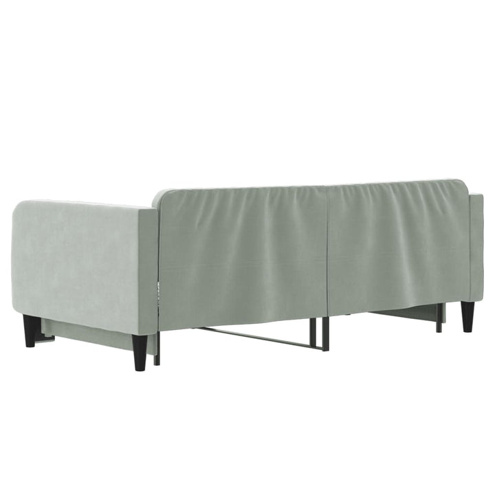 daybed med udtræk 90x190 cm velour lysegrå