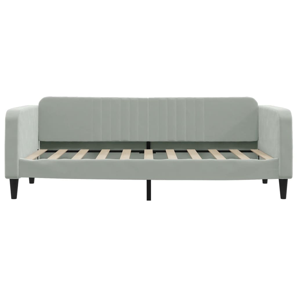 daybed med udtræk 90x190 cm velour lysegrå