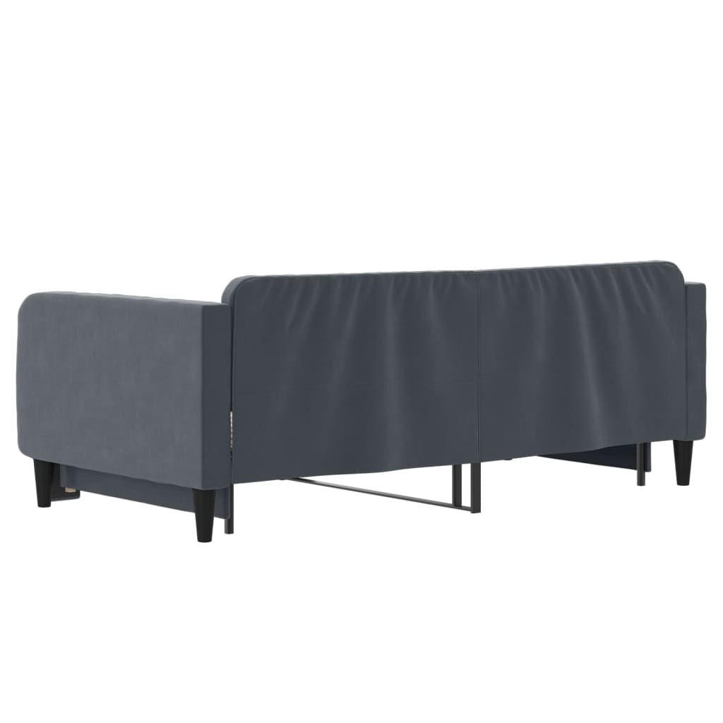 daybed med udtræk 90x190 cm velour mørkegrå