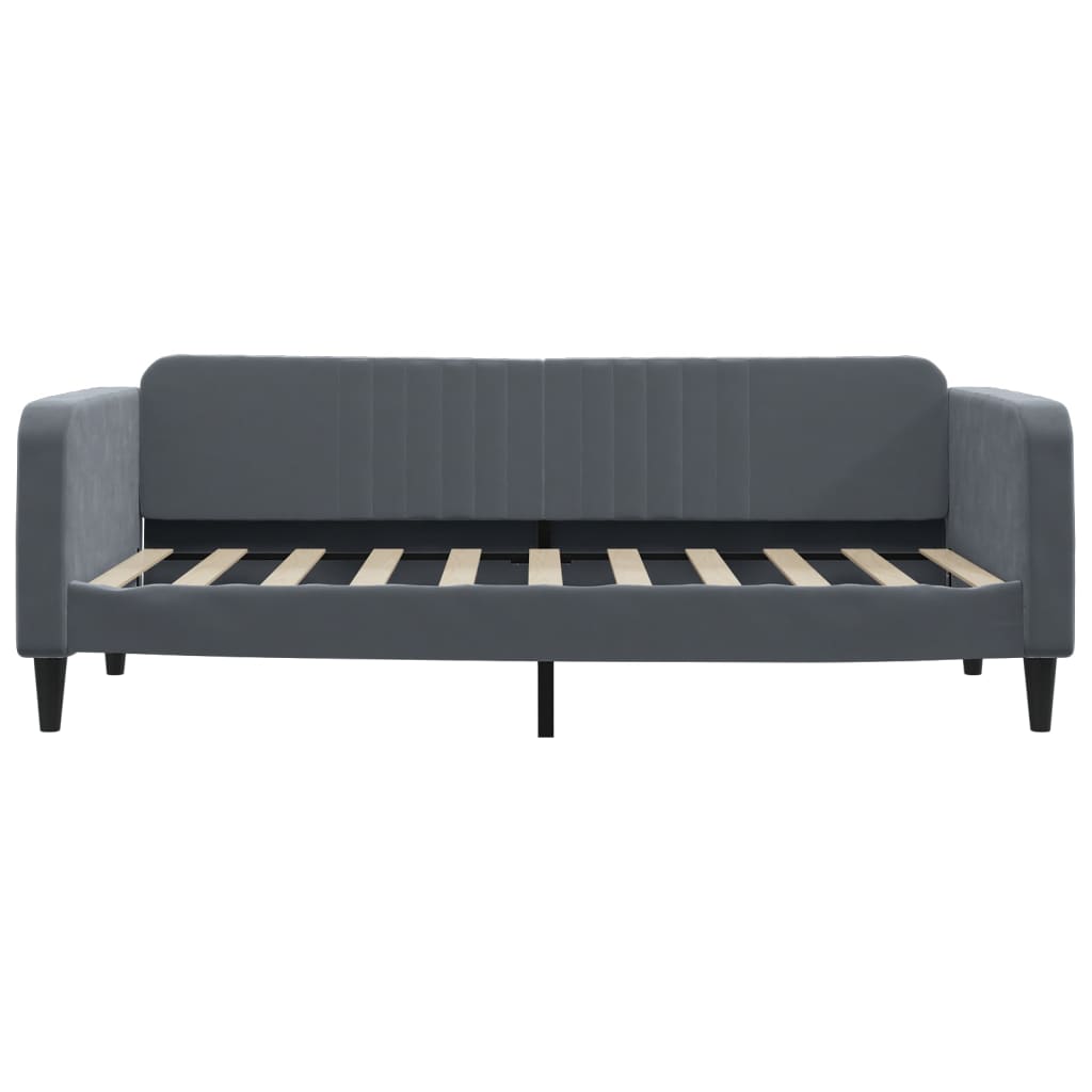 daybed med udtræk 90x190 cm velour mørkegrå