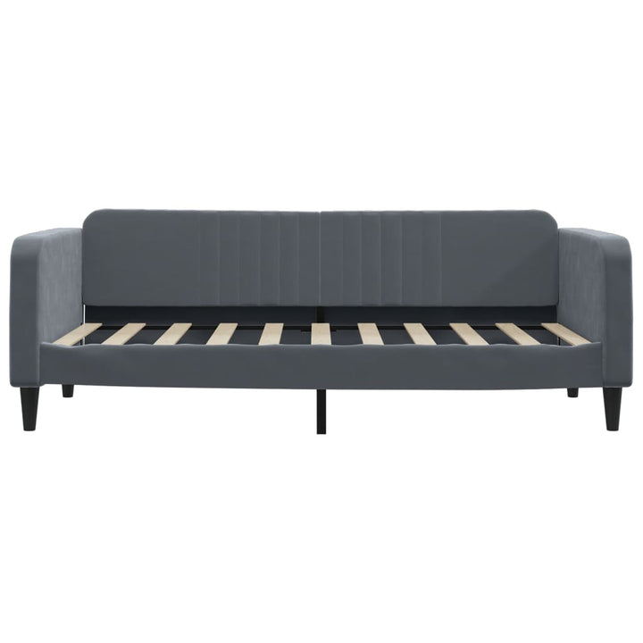 daybed med udtræk 90x190 cm velour mørkegrå