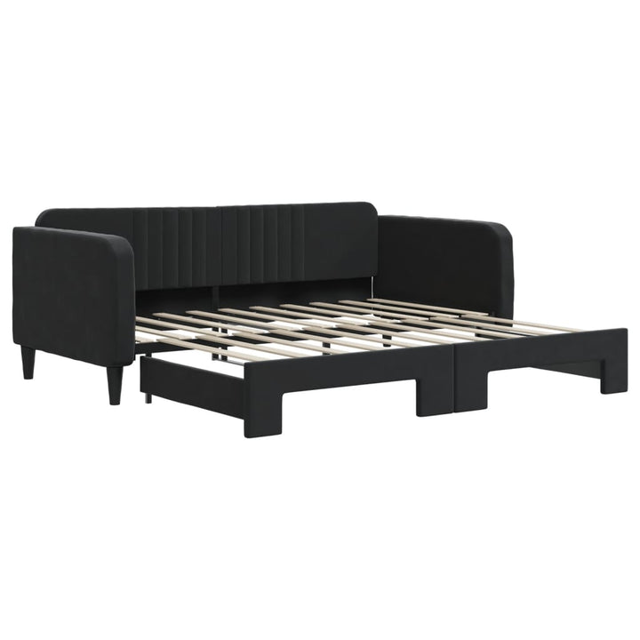 daybed med udtræk 90x190 cm velour sort