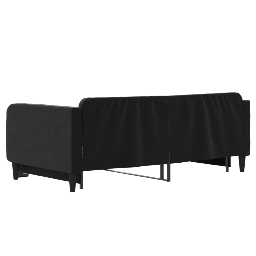 daybed med udtræk 90x190 cm velour sort