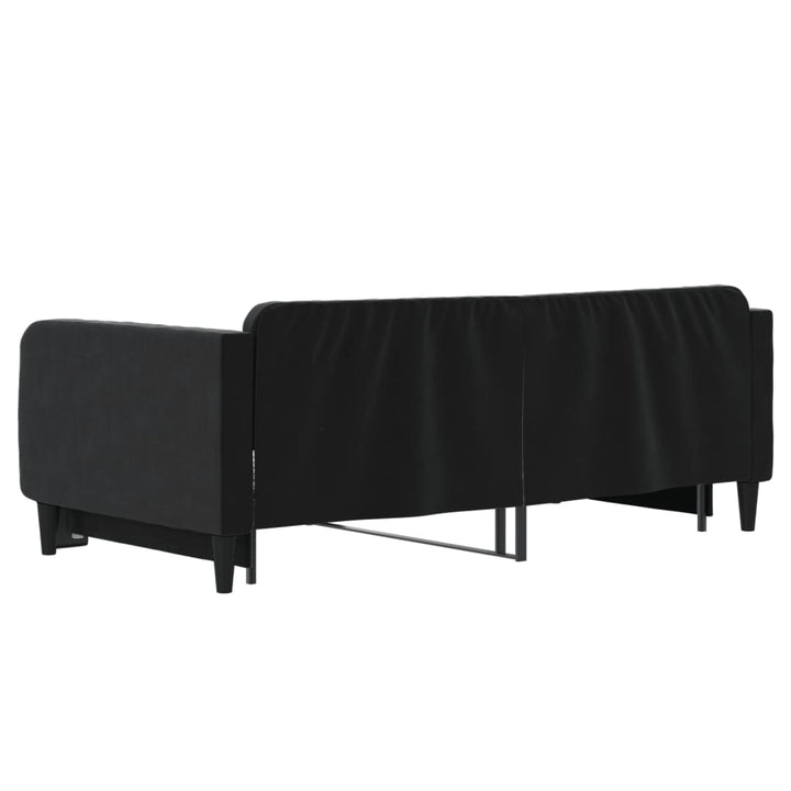 daybed med udtræk 90x190 cm velour sort