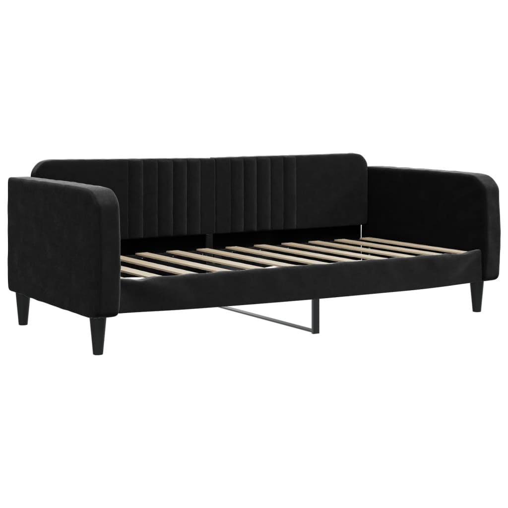 daybed med udtræk 90x190 cm velour sort