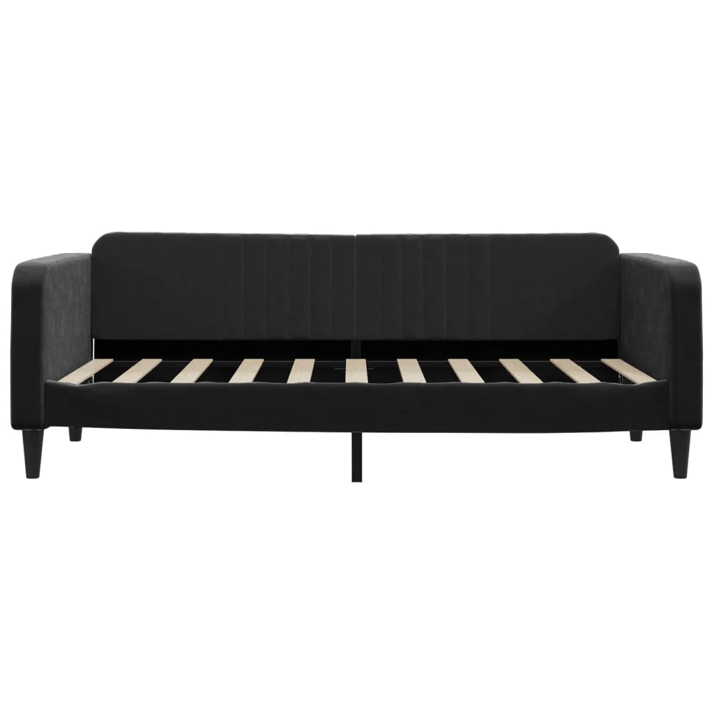 daybed med udtræk 90x190 cm velour sort