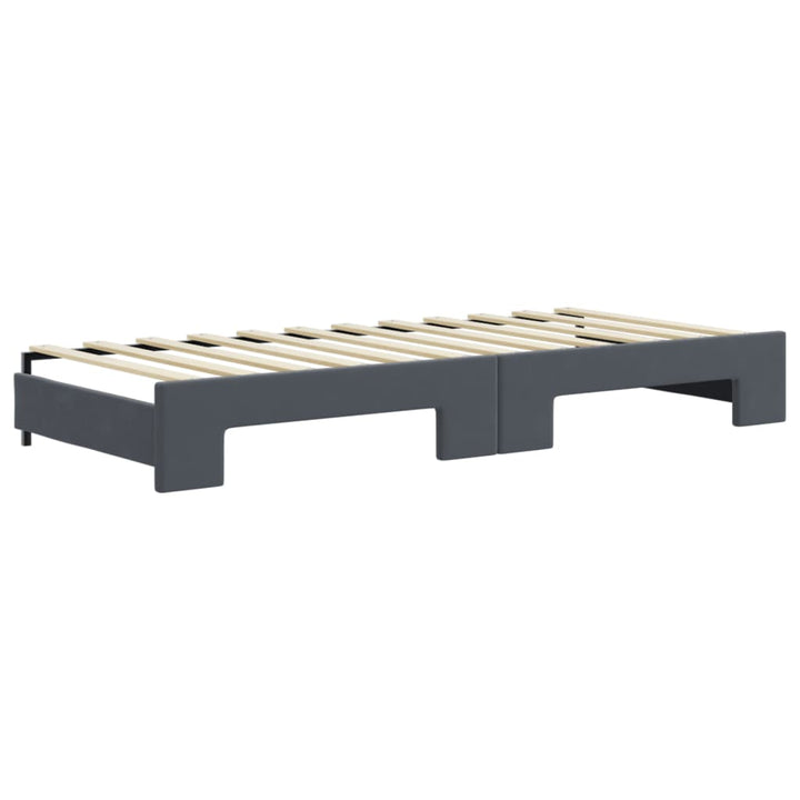 daybed med udtræk og madras 80x200 cm velour mørkegrå
