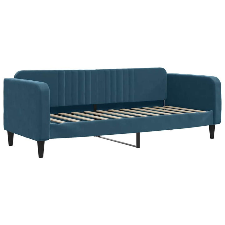 daybed med udtræk og skuffer 80x200 cm stof blå