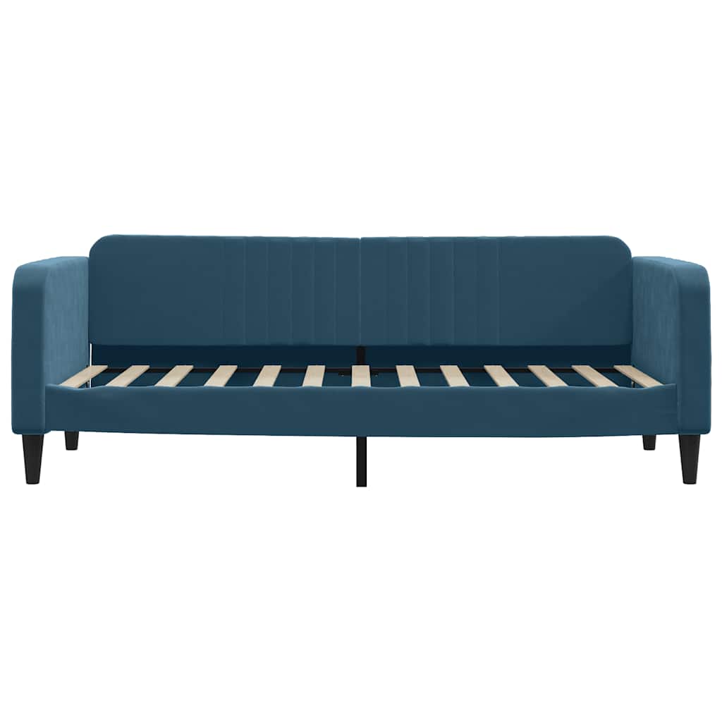 daybed med udtræk og skuffer 80x200 cm stof blå