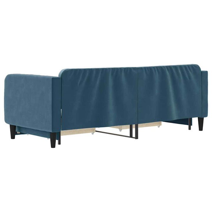 daybed med udtræk og skuffer 80x200 cm stof blå