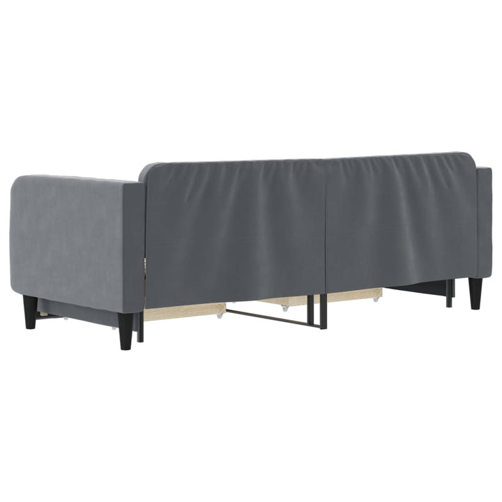 daybed med udtræk og skuffer 80x200 cm velour mørkegrå
