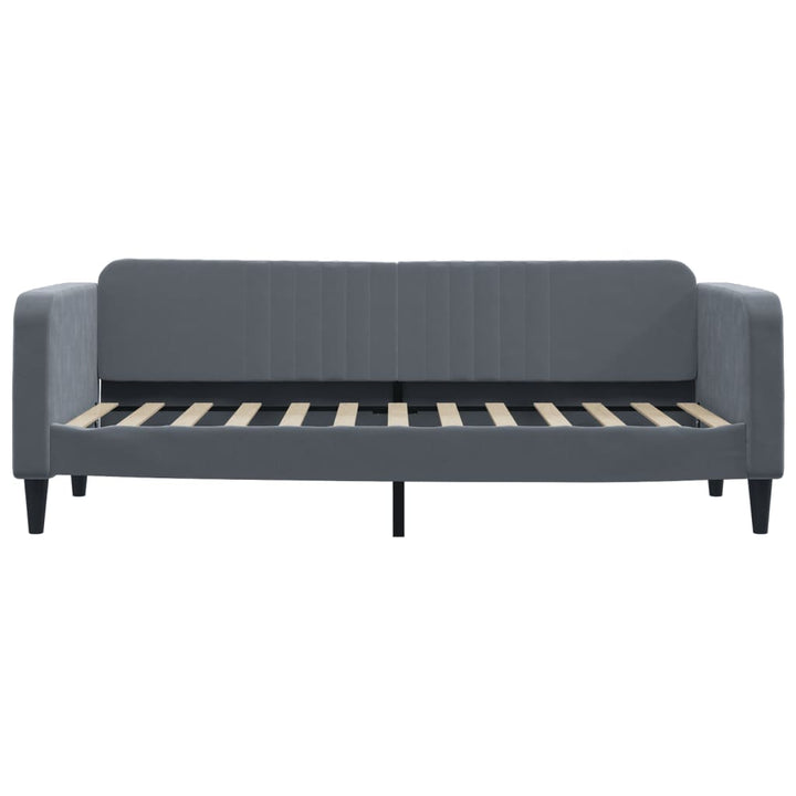 daybed med udtræk og skuffer 80x200 cm velour mørkegrå