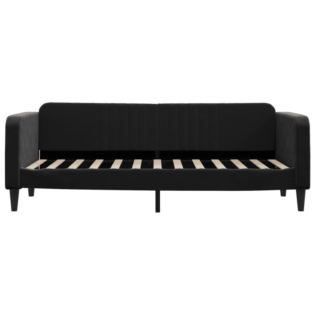 daybed med udtræk og skuffer 80x200 cm velour sort