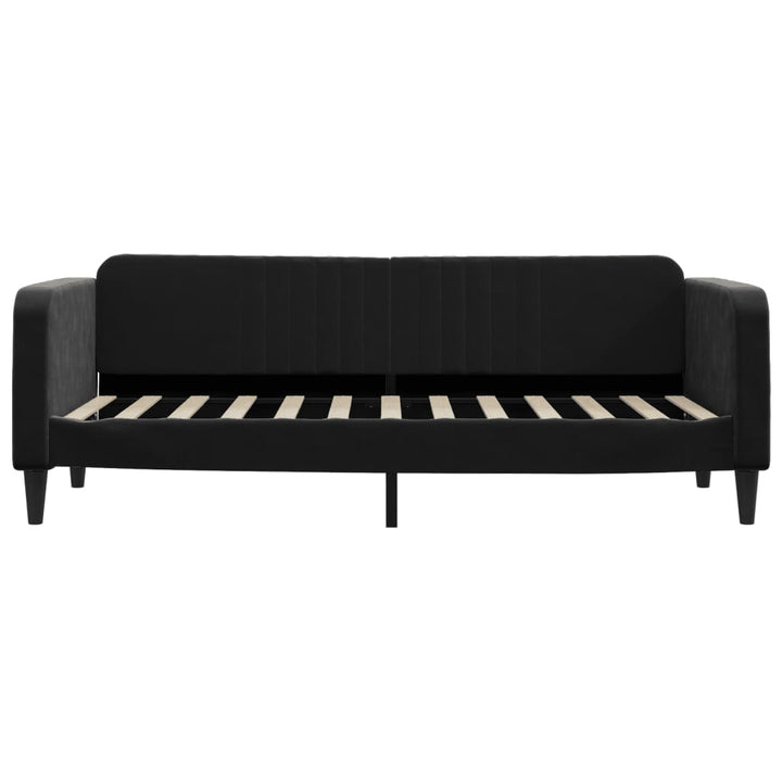 daybed med udtræk og skuffer 80x200 cm velour sort
