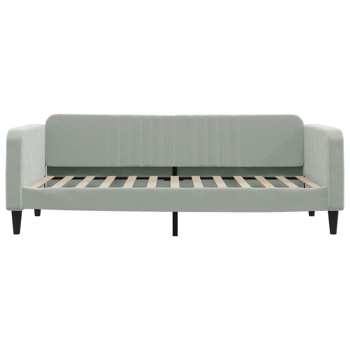 daybed med udtræk og skuffer 90x200 cm velour lysegrå