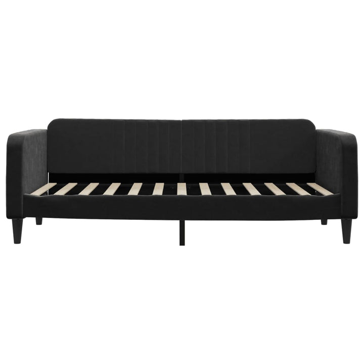 daybed med udtræk og skuffer 90x200 cm velour sort