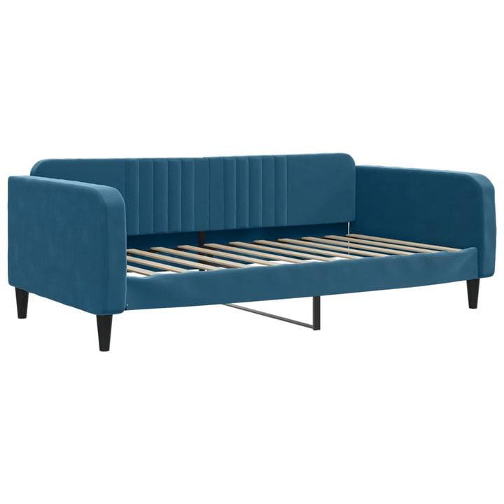 daybed med udtræk og skuffer 100x200 cm velour blå