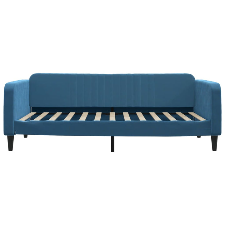 daybed med udtræk og skuffer 100x200 cm velour blå