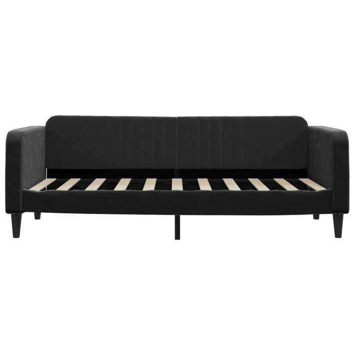 daybed med udtræk og skuffer 90x190 cm velour sort