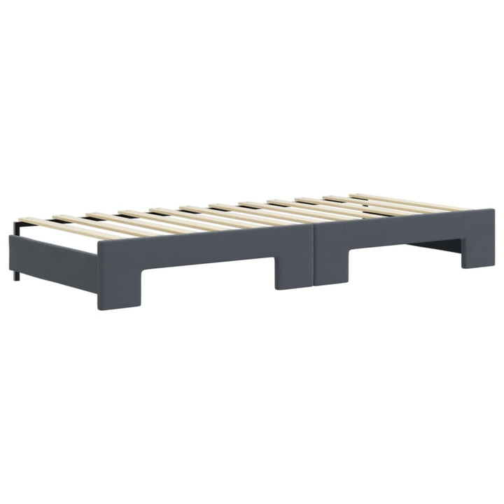 daybed med udtræk og skuffer 80x200 cm velour mørkegrå