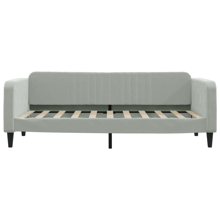daybed med udtræk 100x190 cm velour lysegrå