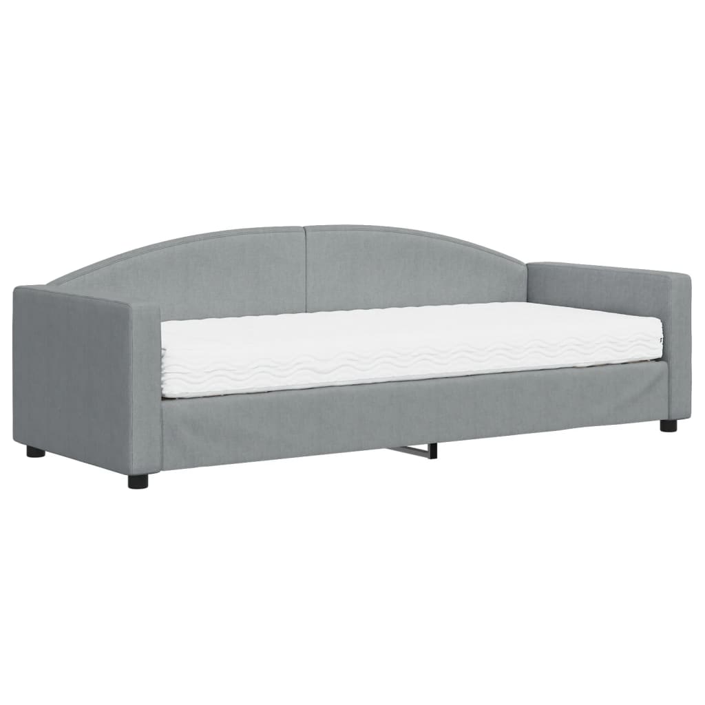 daybed med madras 80x200 cm stof lysegrå