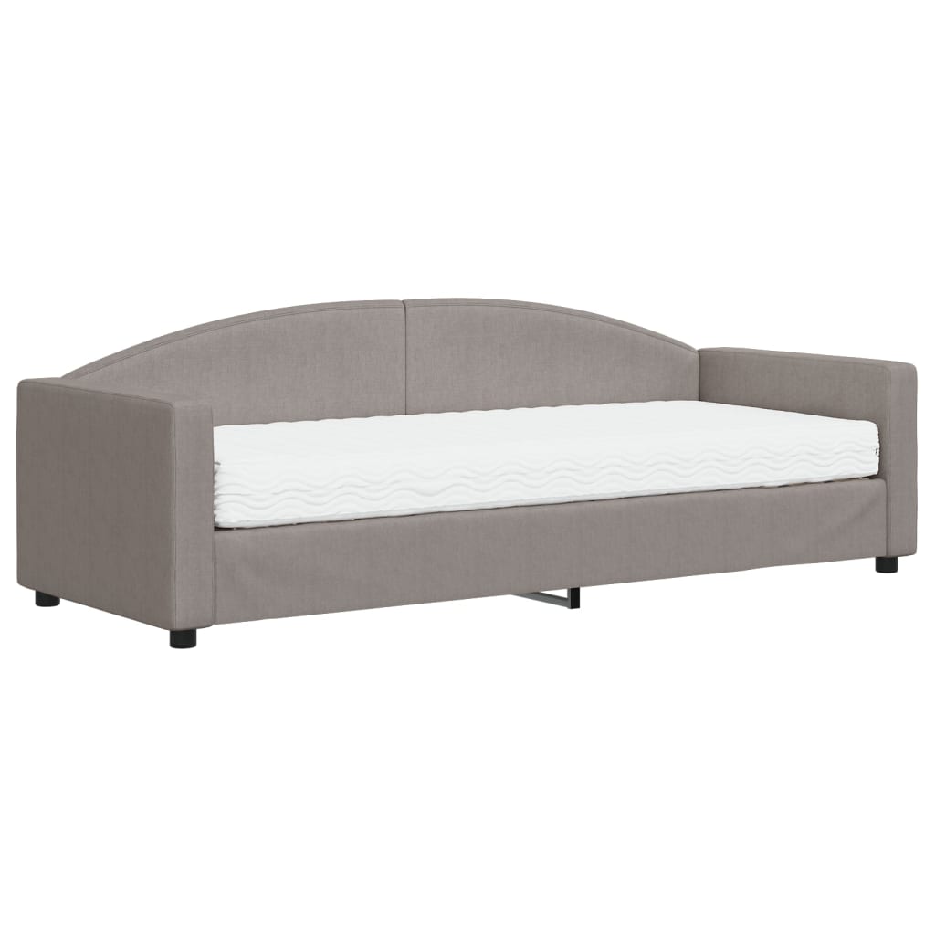 daybed med madras 80x200 cm stof gråbrun
