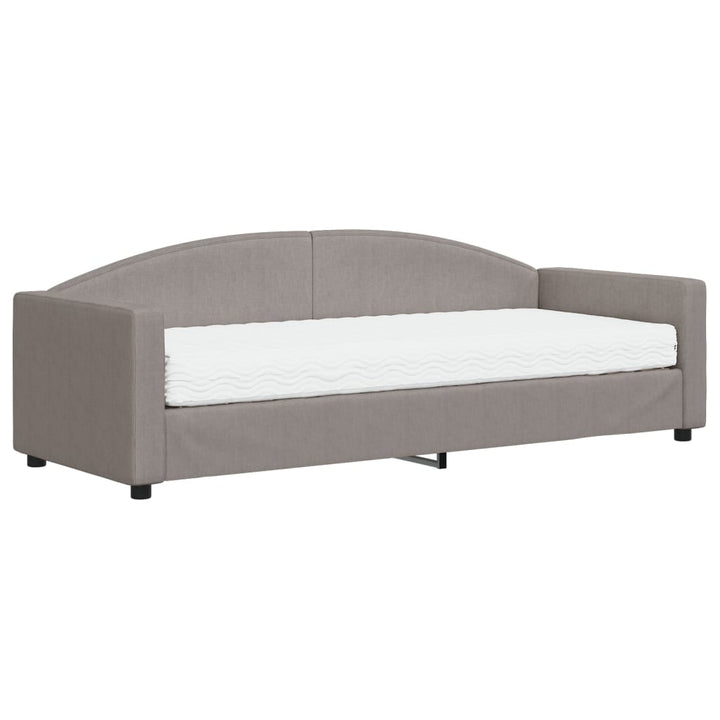 daybed med madras 80x200 cm stof gråbrun
