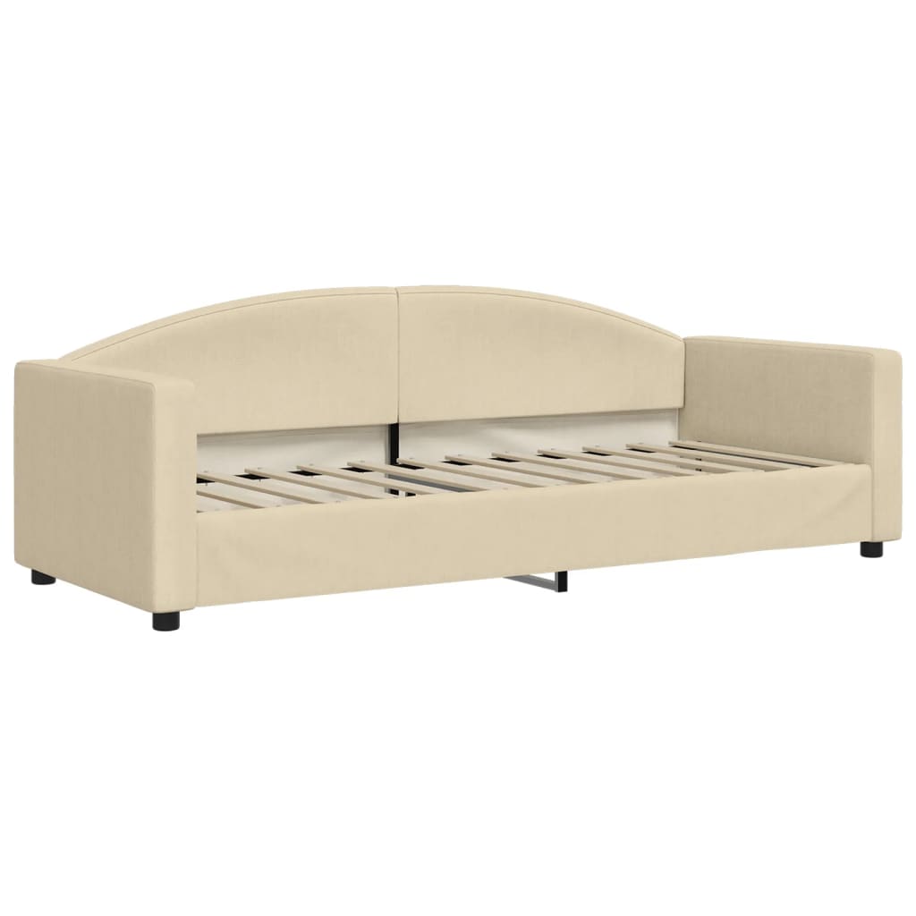 daybed med madras 80x200 cm stof cremefarvet