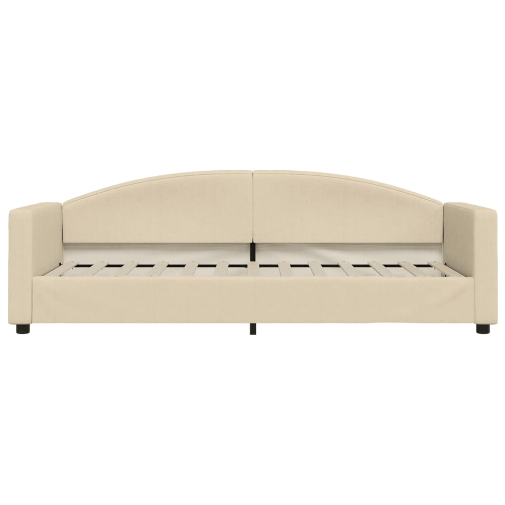 daybed med madras 80x200 cm stof cremefarvet