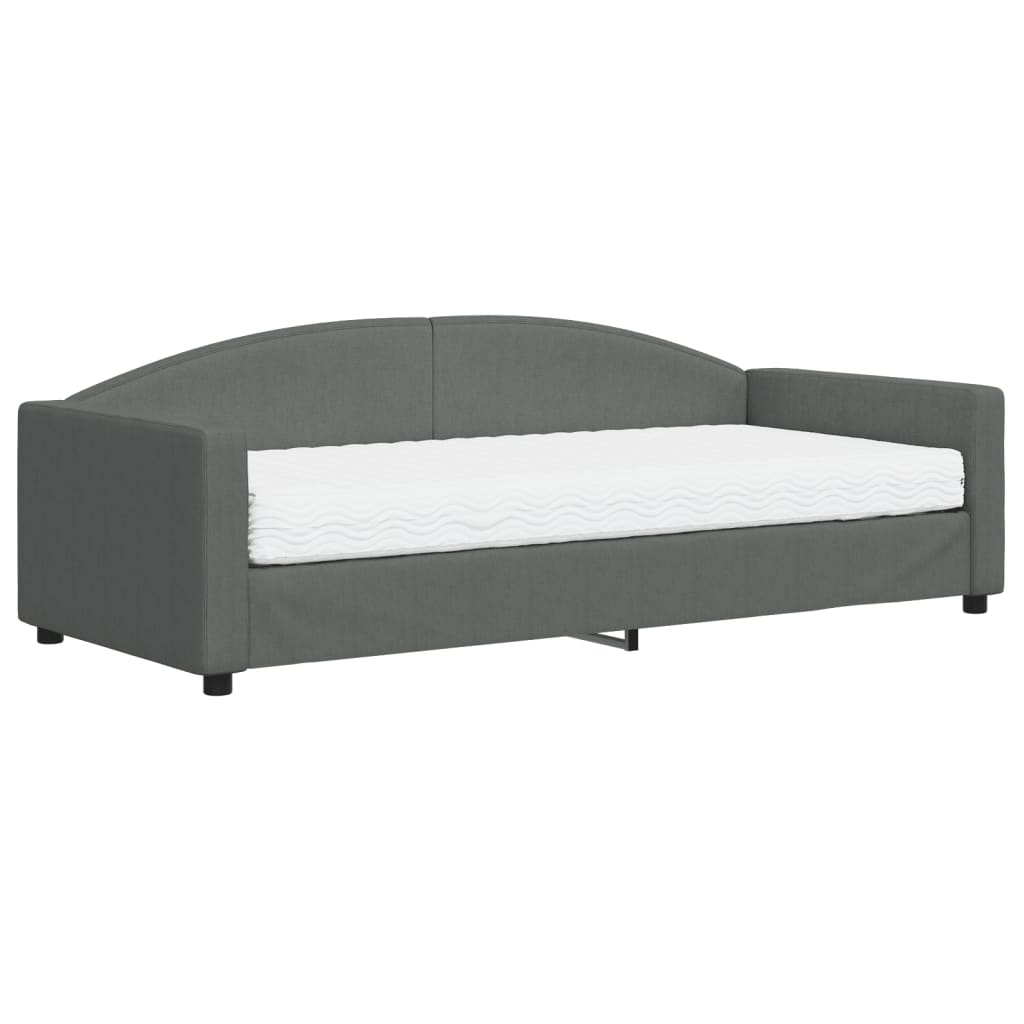 daybed med madras 90x200 cm stof mørkegrå