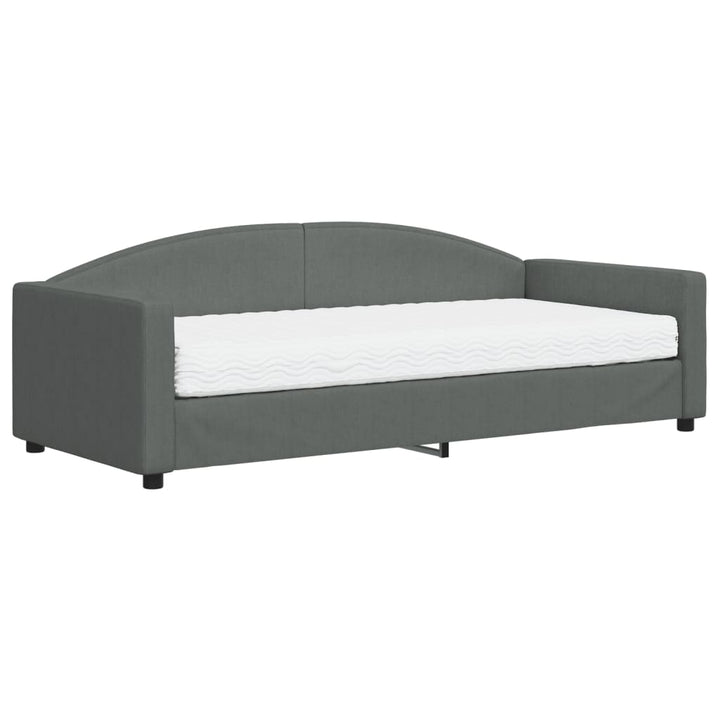 daybed med madras 90x200 cm stof mørkegrå